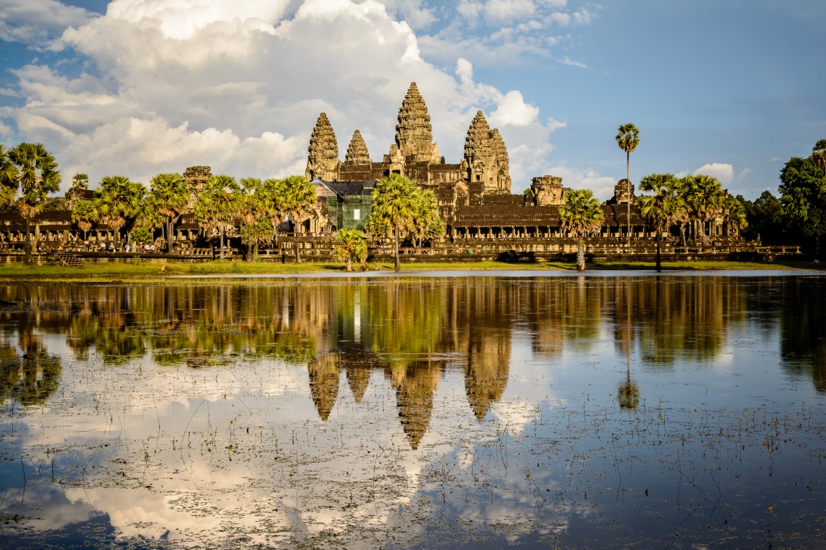 Angkor Wat temple with reflection